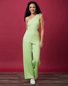 women one-shoulder cut-out jumpsuit