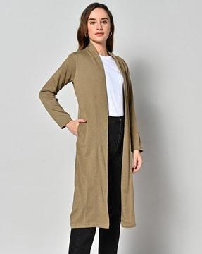 women open-front shrug with insert pockets