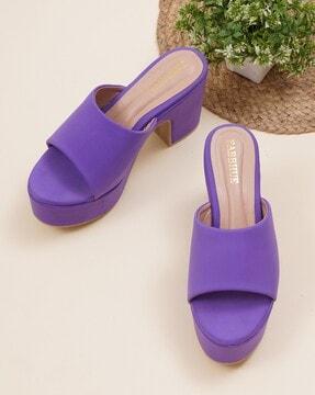 women open-toe block-heeled sandals