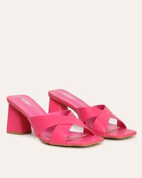 women open-toe chunky heeled sandals