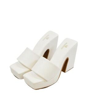 women open-toe chunky heeled sandals