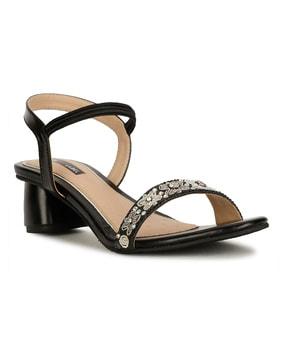 women open-toe chunky heeled sandals