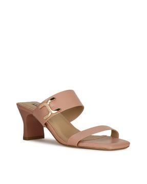 women open-toe chunky heeled sandals