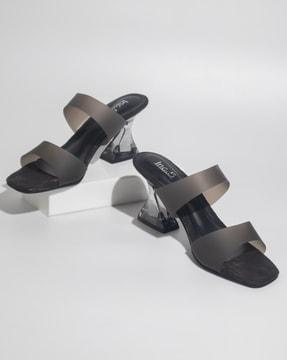 women open-toe chunky-heeled sandals