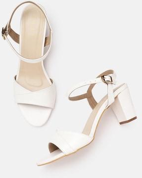 women open-toe chunky heeled sandals