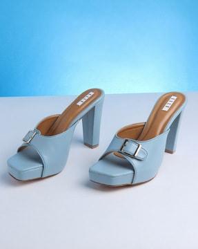 women open-toe chunky-heeled sandals