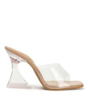 women open-toe cone heeled sandals