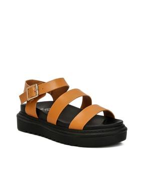 women open-toe multi-strap platforms