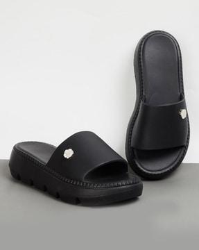 women open-toe slides