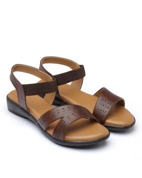 women open-toe sling-back flat sandals