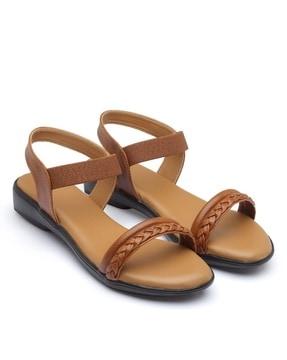 women open-toe sling-back flat sandals