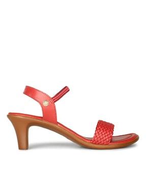 women open-toe slingback chunky heeled sandals