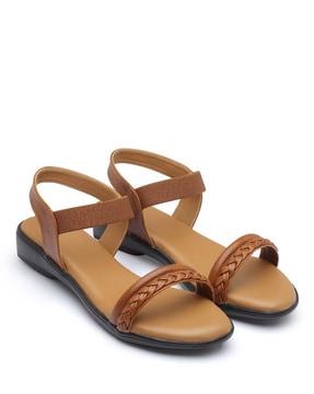 women open-toe slip-on flat sandals