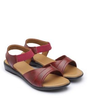 women open-toe slip-on flat sandals