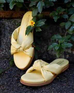 women open-toe slip-on flat sandals