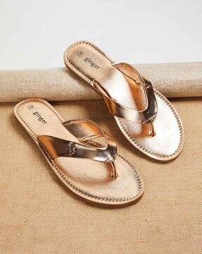 women open-toe slip-on flat sandals