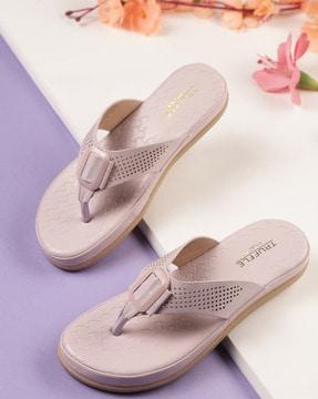 women open-toe slip-on flat sandals