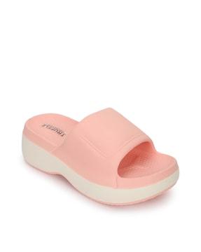 women open-toe slip-on flat sandals