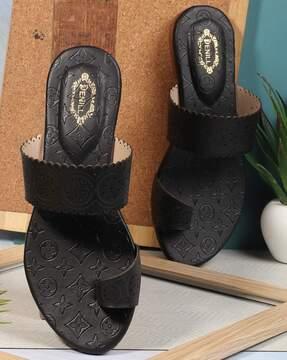 women open-toe slip-on flat sandals