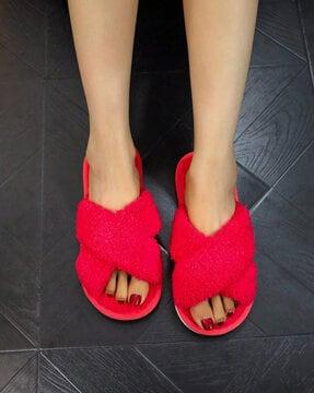 women open-toe slip-on flip-flops