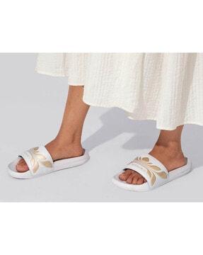 women open-toe slip-on flip-flops