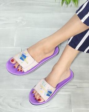 women open-toe slip-on flip-flops