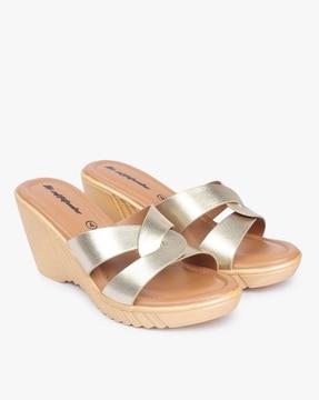 women open-toe slip-on heeled sandals