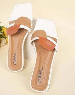 women open-toe slip on sandals