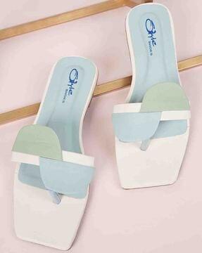 women open-toe slip on sandals