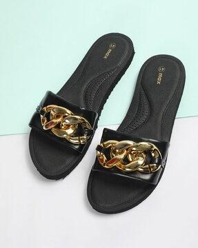 women open-toe slip-on sandals