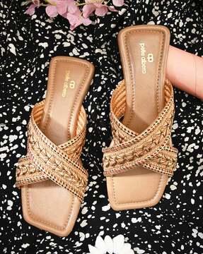 women open-toe slip-on sandals