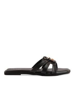 women open-toe slip-on sandals