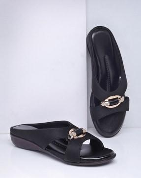 women open-toe slip-on sandals