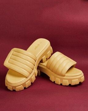 women open-toe slip on sandals