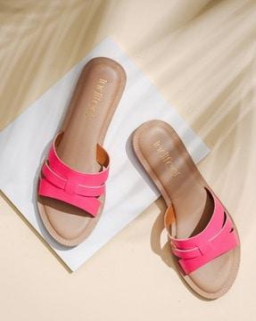 women open-toe slip-on sandals