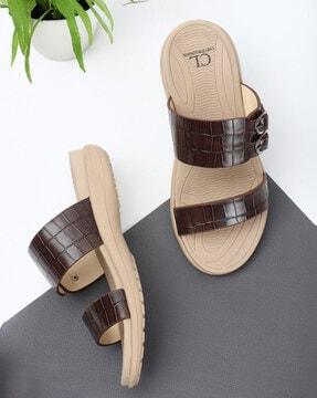 women open-toe slip-on sandals