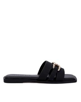 women open-toe slip-on sandals