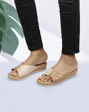 women open-toe slip-on sandals