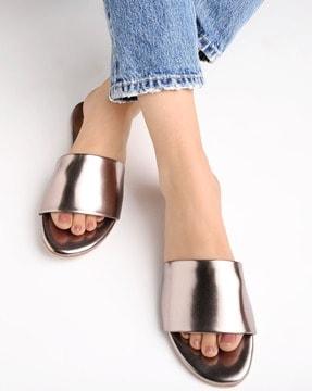 women open-toe slip-on sandals