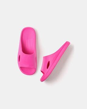 women open-toe slip-on slides