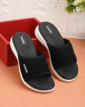 women open-toe slip-on slides