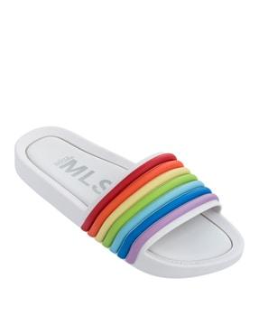 women open-toe slip-on slides