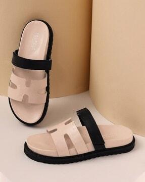 women open-toe slip-on slides