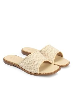 women open-toe slip-on slides