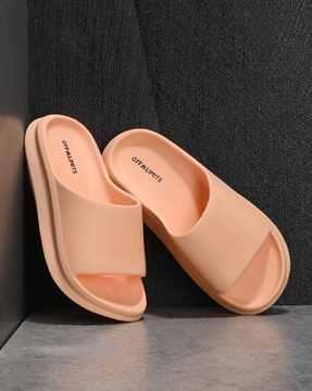 women open-toe slip-on slides