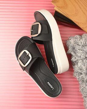 women open-toe slip-on slides