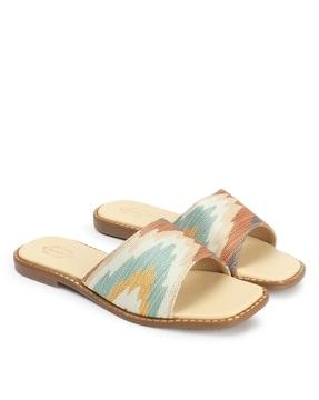 women open-toe slip-on slides