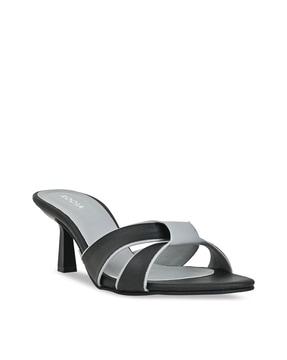 women open-toe slip-on stilettos