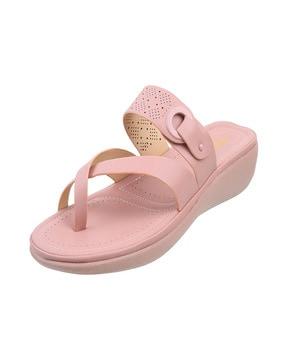 women open-toe slip-on toe-ring sandals