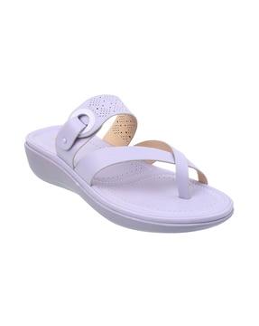 women open-toe slip-on toe-ring sandals